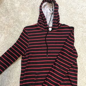 Black and red striped hoodie